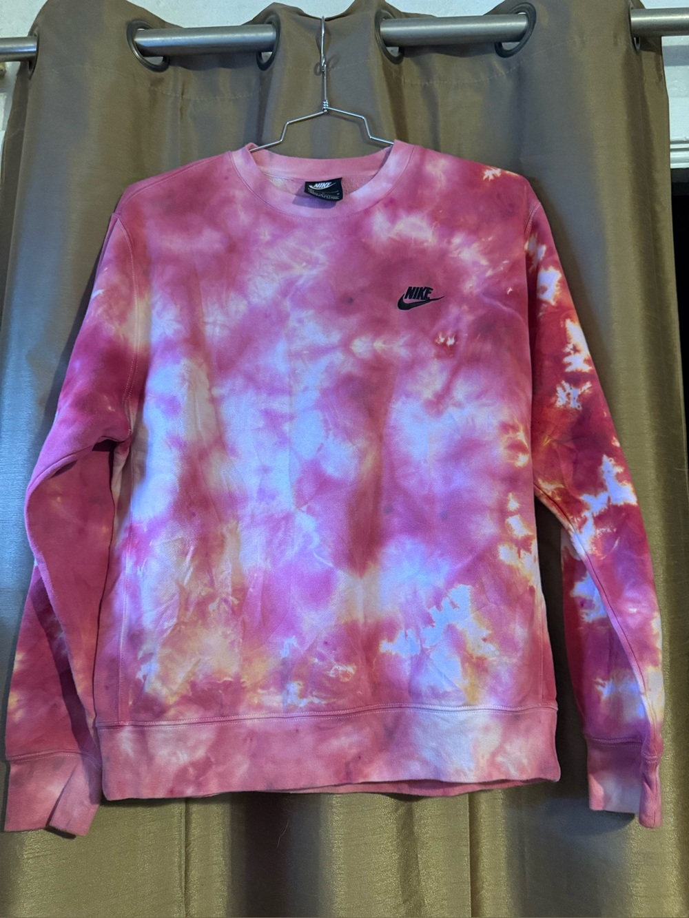 Nike Pink Pullover Sweatshirt with Black Logo Tag